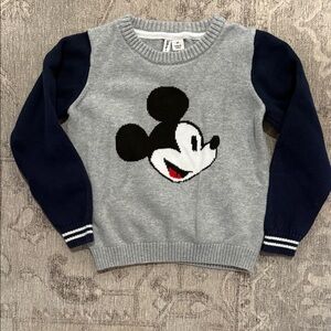 Janie and Jack Gray and Navy Mickey Mouse Sweater